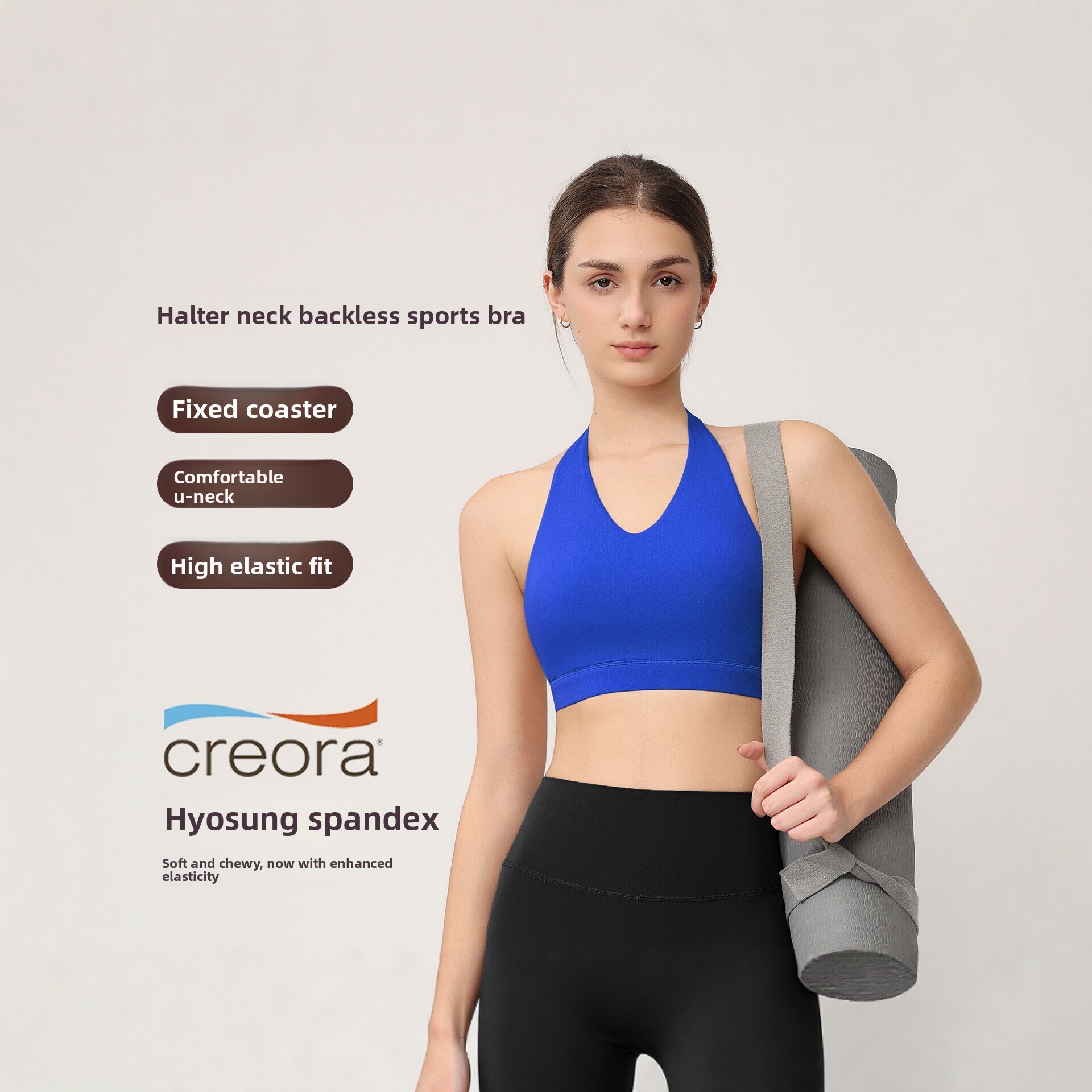 Sports Bra Racerback - Женский спортивный топ-халтер с фиксированными чашками,