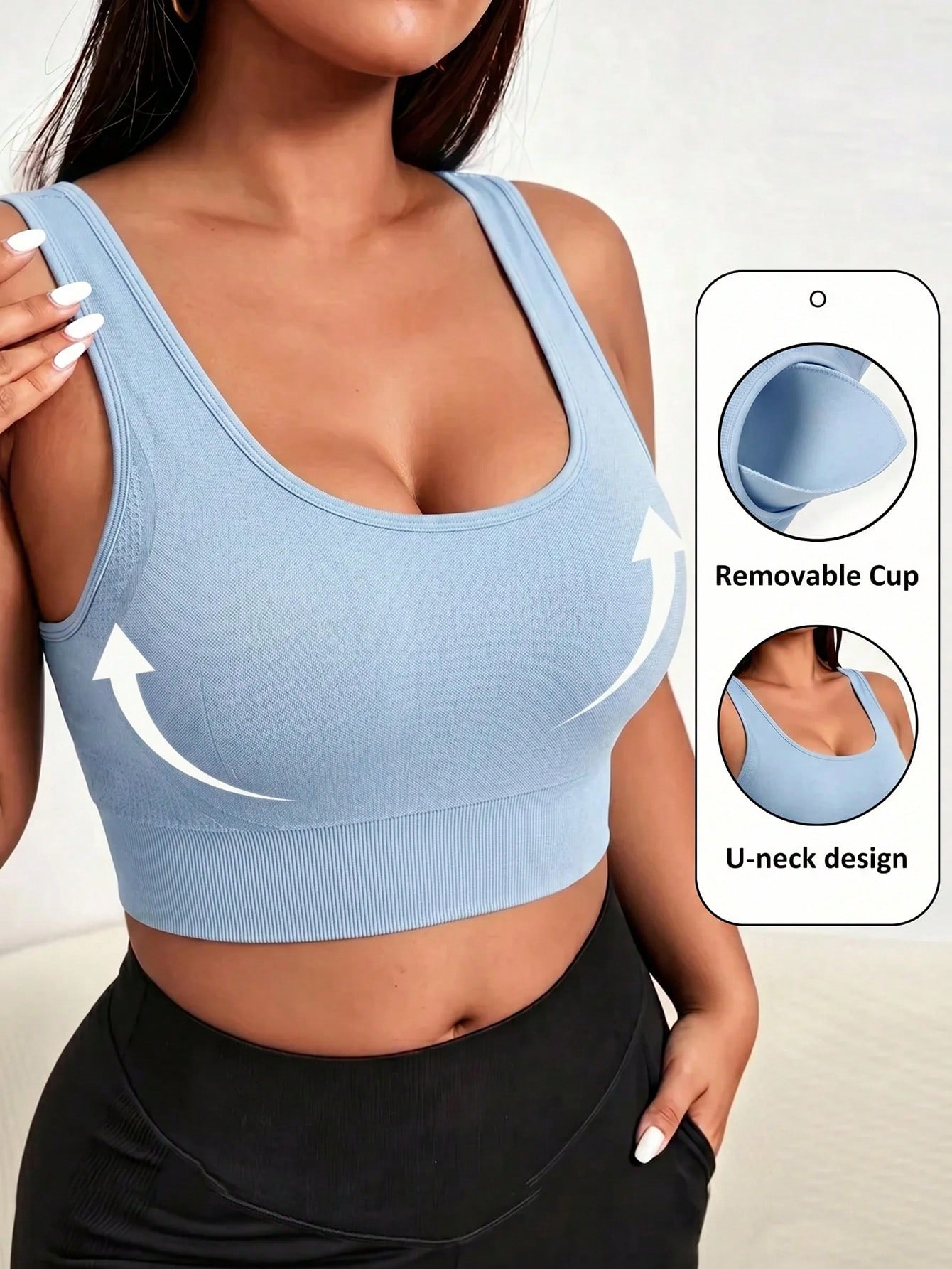 Sports Bra Racerback - Бесшовный спортивный бюстгальтер больших размеров для
