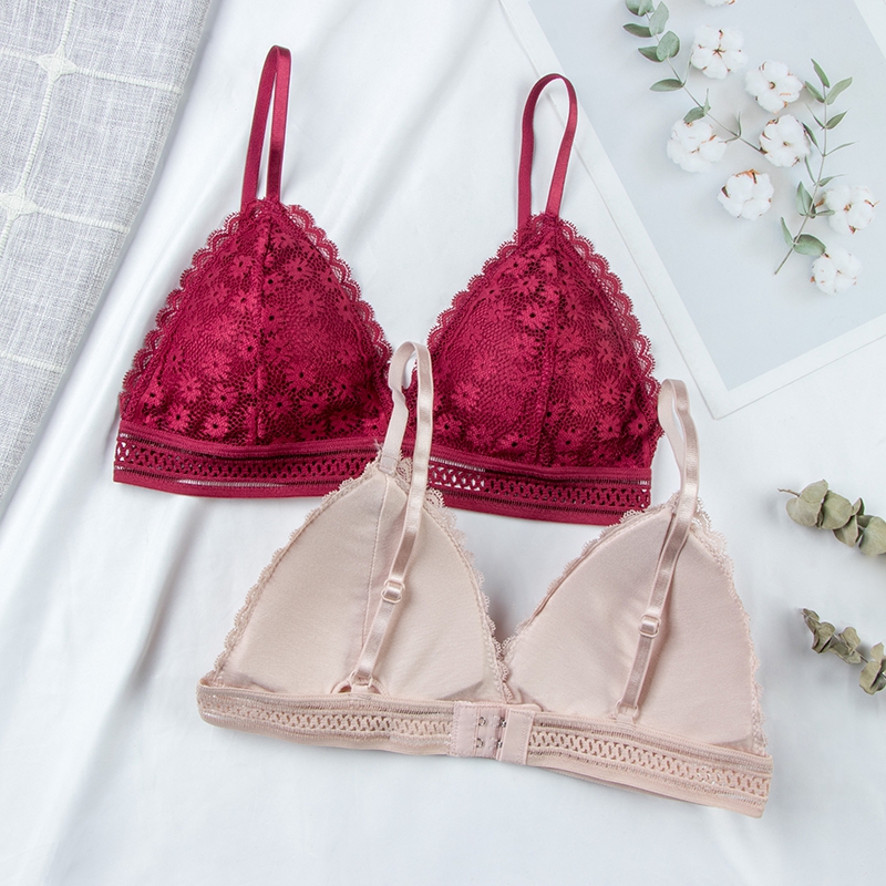 Lace Bralette Set - Сексуальный кружевной бюстгальтер с цветочным принтом